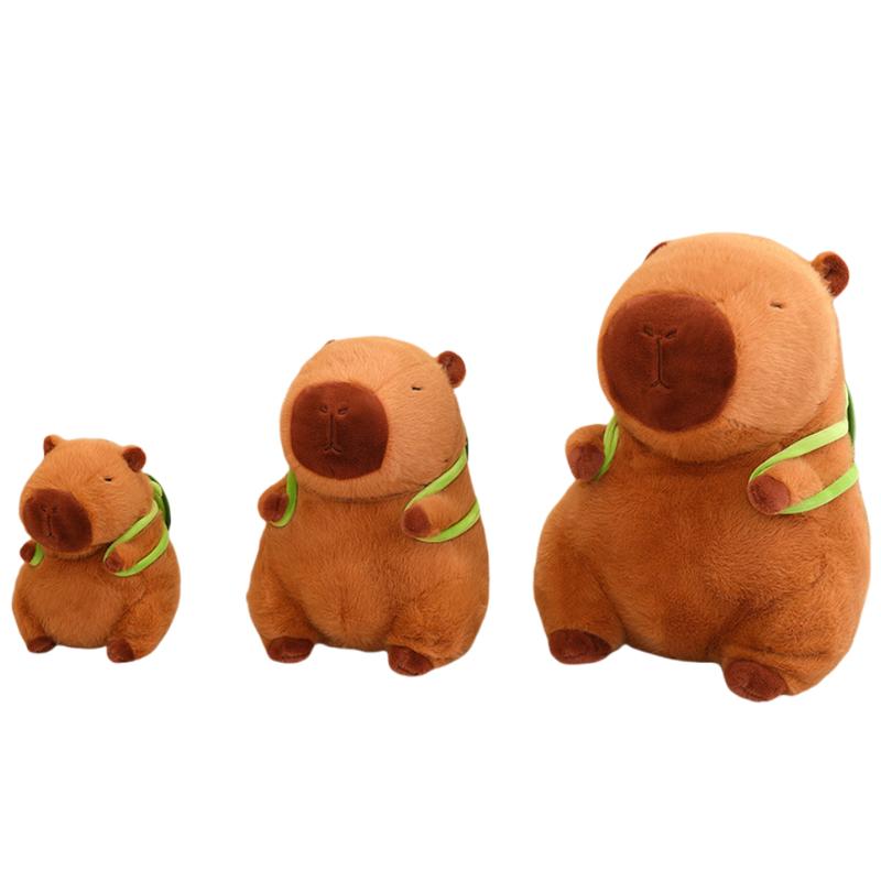 Summer Capybara Plush Toy Soft Cuddly Simulation Stuffed Animal for Home Sofa Bed Decoration Ideal Gift for Animal Lovers Ages 12+