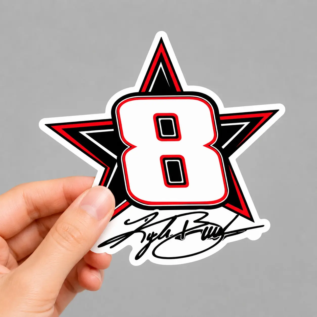 Number 8 Star Racing Vinyl Sticker, Motorsport Fan Decal, Race Day Car Laptop Decor, Speed Culture Graphic