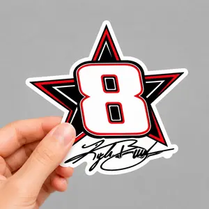 Number 8 Star Racing Vinyl Sticker, Motorsport Fan Decal, Race Day Car Laptop Decor, Speed Culture Graphic