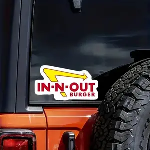 In-N-Out Burger Logo Car Sticker, Car Decorative Sticker, Universal Car Sticker, Decal Paper for Car, Motorcycle, Laptop, Refrigerator, Suitcase, Sticker For Cars, Car Truck Decal, Car Exterior Accessories
