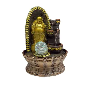 Electric Buddha Water Fountain with LED Light – 12” | Abundance & Prosperity