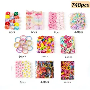Ultimate Girls Hair Accessory Set, Flower Clips, Bowknots, Colorful Elastics, Cute Hair Accessories, Perfect for Toddlers & Little Girls, Easy Morning Hairstyles
