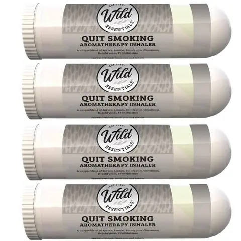 Wild Essentials Quit Smoking Nasal Sticks Aromatherapy Inhalers 4 Pack All Natural Essential Oils Made in USA Healthcare