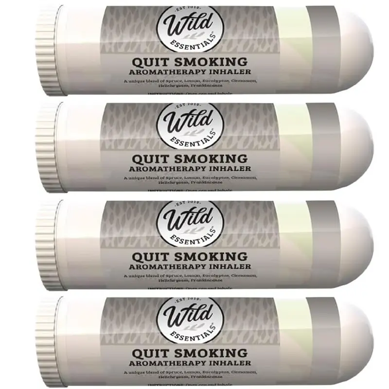 Wild Essentials Quit Smoking Nasal Sticks Aromatherapy Inhalers 4 Pack All Natural Essential Oils Made in USA Healthcare