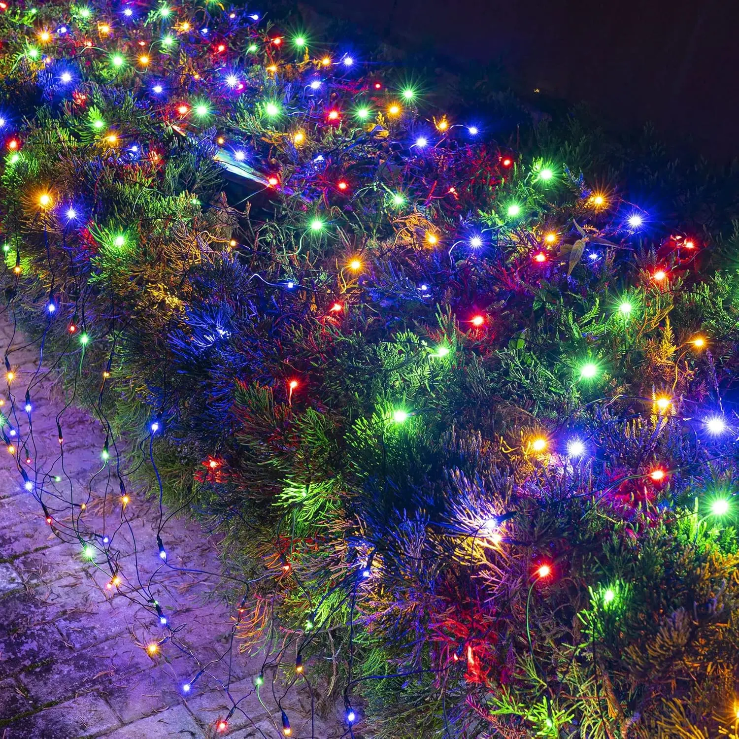 Outdoor Christmas Lights, 360 LED 12FT x 5FT Waterproof Seasonal Net Lights Outdoor Plug in with 8 Modes, Multi-Colored Christmas Mesh Light Decorations for Xmas Indoor Tree Bush Yard Home Decor