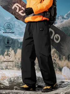 Men's Winter Outdoor Thick Ski Pants, Athletic Bottoms, Waterproof Insulated Windproof Design, Suitable for Men and Women Fall Winter Hiking
