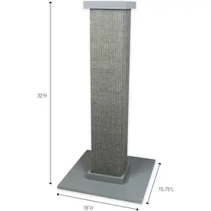 SmartCat The Ultimate 32-in Cat Scratching Post, Gray, Size: 32 inch, With scratching posts