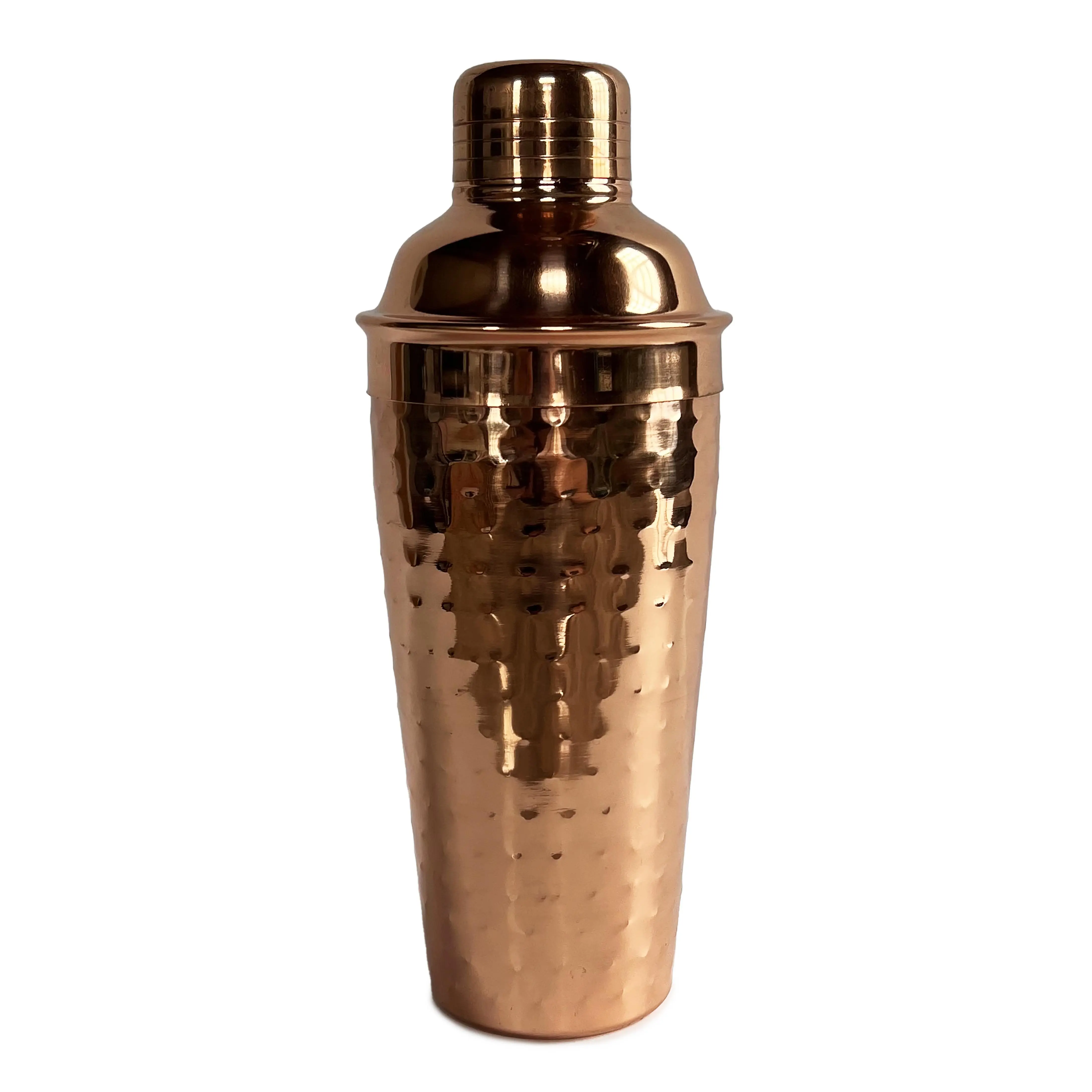 Hammered Copper Cocktail Shaker - 28oz Capacity with Built-in Strainer and Measuring Cap (1 oz) Utensils Leakproof