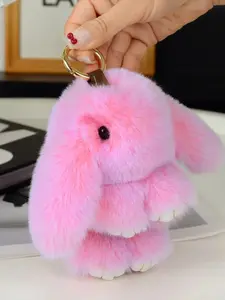Handmade Cute Bunny Plush Keychain, Soft Adorable Design, Lightweight Versatile Decoration, Perfect for Bags Keys Cars Phones, Gift Idea