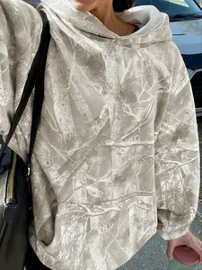 Teen Girls' Casual Minimalist Hoodie Sweatshirt, Tree Branch & Dry Leaf Floral Print, Loose Fit, Comfortable for Autumn/winter, Graphic Casual Hoodie, Floral Hoodies