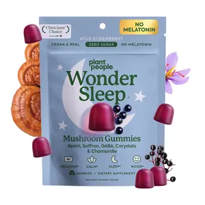 WonderSleep Mushroom Gummies by Plant People - Sugar Free, Melatonin Free, All Natural Sleep Gummy Supplement Healthcare Dietary