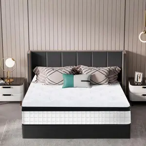 【Bellemave】Twin/Twin XL/Full/ Queen/King Size 12 Inch 7-Zoned Cool Memory Foam Individual Pocket Spring Hybrid Mattress