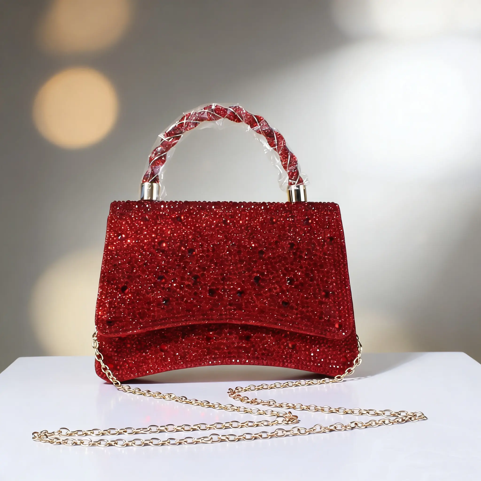 Women Glamorous Evening Clutch Purse Shiny Rhinestones Formal Handle Handbag with Chain Hard Box Party Bag Lady Wedding Bridal Clutch Bag for Banquet Party Festival Business Concert Prom Wedding
