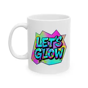 Let's Glow Pixels Mug in White