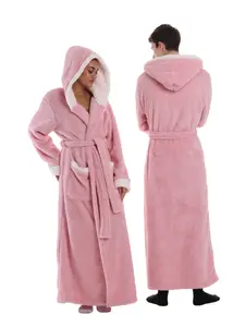 New Autumn Winter Lazy Blanket, Hooded Home Wear Loungewear, Nightwear, Cute Animal Print, Long Sleeve Thickening Couple Bathrobe, Outdoor Cold Protection, Piece