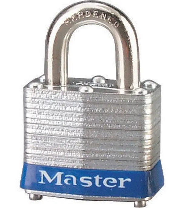 Master Lock GSA Compliant Metal Steel Body Padlock - 40mm Wide, 4-Pin Tumbler Mechanism, Double Locking Levers, Cut & Pry Resistance, Rustproof, Includes 2 Keys for Sheds Gates, Cabinets