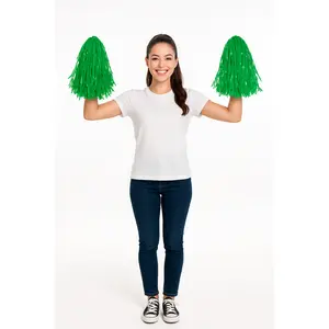 Festive Green Pom-Pom Pair for Team Spirit