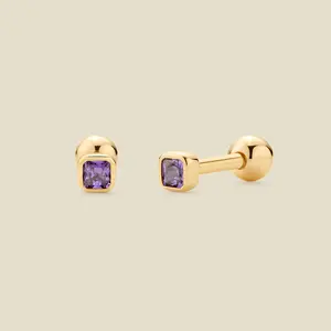 Made By Mary - February Birthstone Stud Earrings