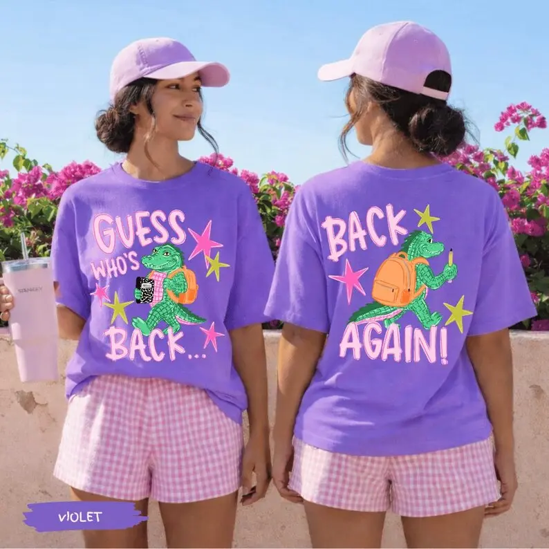 Guess Who's Back Teacher Comfort Colors Shirt | Funny Gator Back To School Teacher Tshirt Tee Shirt | First Day Of School Teacher Tee Shirt