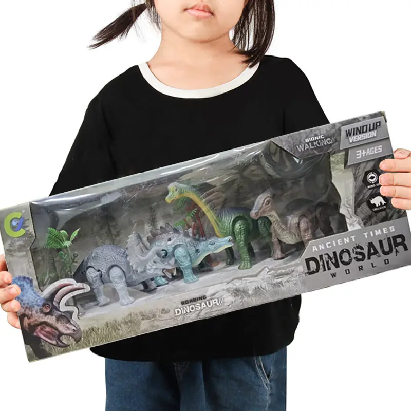 Unisex 4-Piece Articulated Dinosaur Action Figurines Toyset - Safe, Educational, Creativity-Boosting Model for Toddlers Ages 3+, Battery-Free Hands-On Play