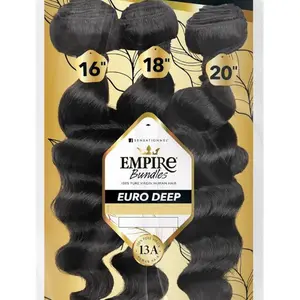 Empire Bundles Euro Deep Human Hair Extensions 16" 18" 20" 13A Virgin Hair Weaves Natural color