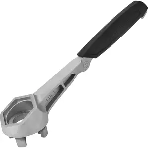 Drum Wrench, 3-in-1 Bung Wrench, Barrel Opener Tool for Opening 10 15 20 30 55 Gallon Drum, Fits 2" and 3/4" Plastic Bung Cap