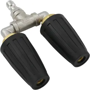 Dual Nozzle Pressure Washer, Twin Nozzle 4000 PSI, 360 °   Rotating Power Washer Nozzle, 1/4 Inch Quick Connect, Orifice 2.0, 4-6 GPM