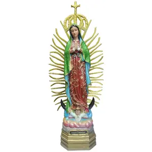 Virgen De Guadalupe 20" inches Tall with Green Glitter Estatua Brillo Our Lady Guadalupe Brand New Religious art image, home decor, wall decor, church events, gifts