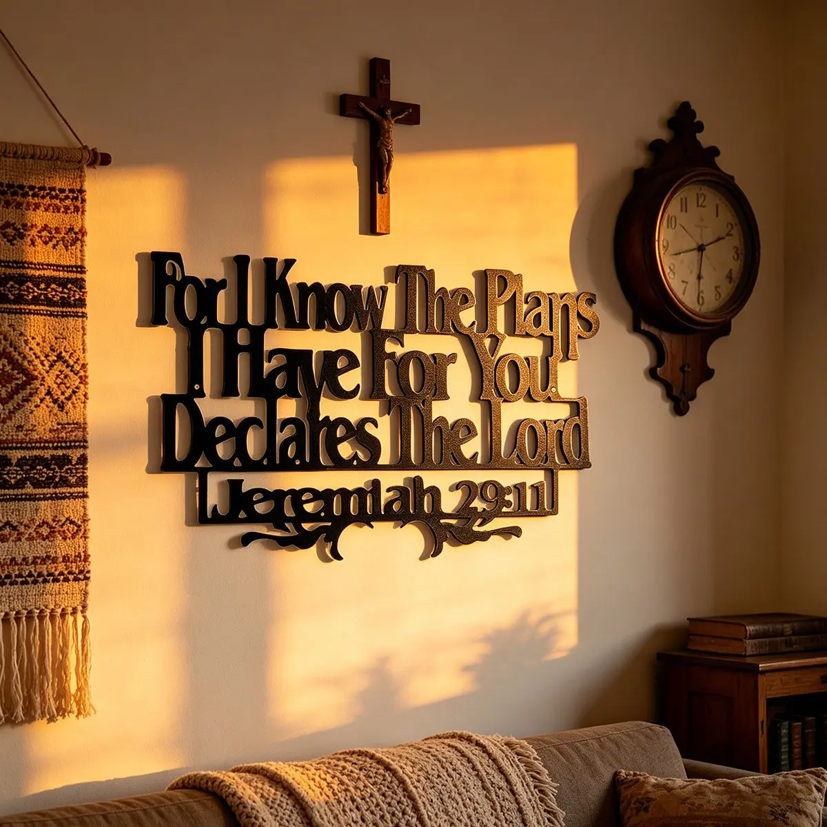Metal Wall Art Decor, 1 Count Bible Verse Wall Decor, Religious Decoration, Religious Wall Art, Spiritual Wall Decor, Wall Hanging Decor for Home Living Room Bedroom