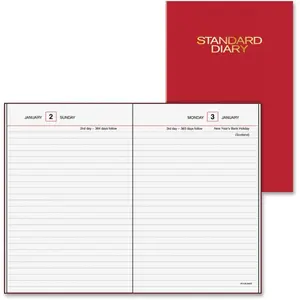 212 MAIN 2019 Daily Business Diary - 5x7.5 in, Red, Julian Dates, 1-Day Sheet, Ruled Pages, Permanence Office Notebook (for Office Stationery Supplies), One-Day Sheet