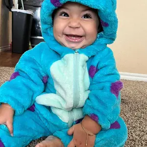 Infant Fleece Jumpsuit Cartoon Animal Horn Hooded Warm Thicken Winter Rompers Outwear Snowsuit for Baby Girls and Boys Baby  Costumes Cute Animal Outfit Funny Monster Costume Gifts