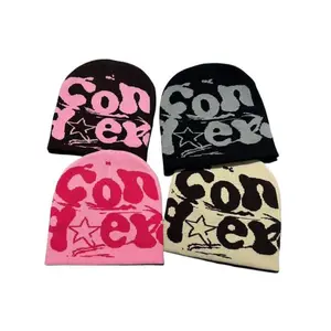 Unisex Y2K Letter Jacquard Knit Hat – Trendy Streetwear Beanie for Autumn & Winter, Warm Soft Cold-Weather Headwear for Daily Outings, Travel, Skate Style & Outdoor Activities