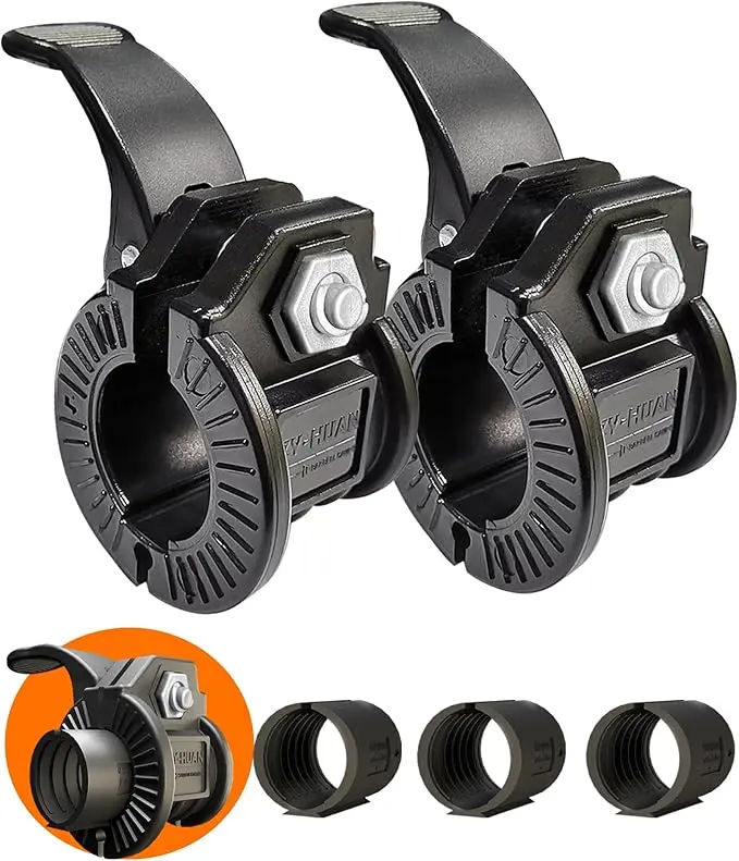 Barbell Clips 1 inch Barbell Clamps 0.9-1.18inch Quick Release Weight Clips for Bars Multi-Size Adjustable Olympic Barbell Clamps