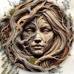 Vintage Tree Face Wall Art, Round Wall Decor, Wall Hanging Decor for Home, Restaurant, Cafe, Garage, Home Decor, Room Decor, Hangable