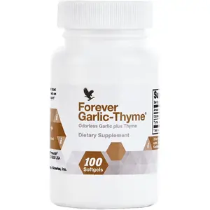 Forever Living Forever Garlic-Thyme - 100 Odorless Softgels with 10mg Garlic Extract & 50mg Thyme Leaf Powder for Cardiovascular & Immune Support