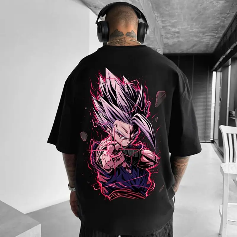Dragon Ball DBZ Gohan Unisex Summer outfits men streetwear 80s 90s graphic tees cotton Anime tank tops men gifts