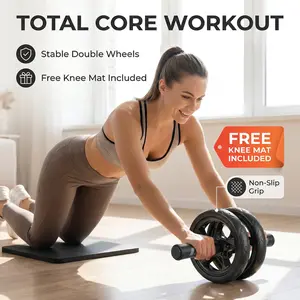 Abdominal Roller for Home Fitness Equipment, Core Training, Silent Design, Knee Pad Included, Foam Handle, Exercise Machine
