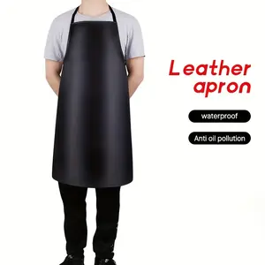 Premium Faux Leather Apron - Waterproof, Oil-Resistant, Thickened for Durability - Perfect for Kitchen & Restaurant Use Cover Multicolor