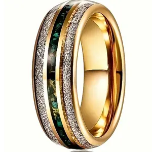 1 tungsten ring made of natural stone for men, jewelry design suitable for daily use, attending parties, meaningful gift for relatives