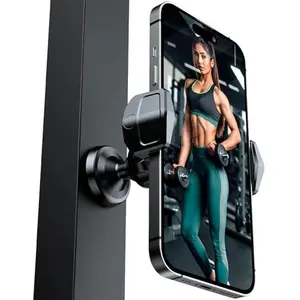 Gym Magnetic Phone Holder, 360° Rotatable Magnet Phone Holder for Gym Workout-Record, [N55 Super Magnet] Magnetic Cellphone Holder for All 4-7 Inch Smartphones