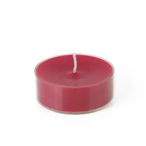 212 MAIN Mega Oversized Citronella Tealight Candles, Traditional Red Wax Lights (12-Piece Box) - 8-Hour Burn Time, Mosquito Repellent for Outdoor Decoration, Camping & Hiking, Portable Outdoor Candles