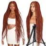 SuperNova Cowboy Copper #350 36” Square Box Braids - Full Handmade, Premium Synthetic Fiber | Lightweight, Durable & Natural Look | Ideal for Protective Styling! Braided Lace Wigs #SohoChic #TikTokShopStockUp #DealsForYouDays Box Braided Wig