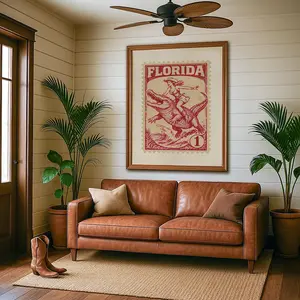 Florida Cowgirl Alligator Print Wild Western Southern Art