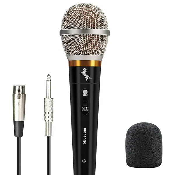 Marengo Professional Handheld Dynamic Microphone for Karaoke Singing, Wired XLR Vocal Mic with Adjustable Volume, On/Off Switch & 13ft Detachable Cable, Ideal for Home Party, Stage, Recording, Podcast, Church & Events for Kids & Adults tiktokshopspringglo