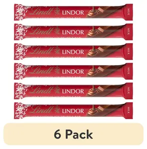 (6 pack) Lindt Lindor Milk Chocolate Truffle Candy Bar, 1.3 oz.