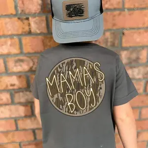 Youth mama's boy T-shirt, camo style, country outfit, Youth Casual Wear, Gift For Son And Daughter, youth swear, Toddler graphic tees, family matching shirt, holiday shirt, youth clothing