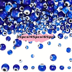 Vibrant Glass Evil Eye Beads Series, Bohemian Style Charms for DIY Jewelry Making Kit, Perfect for Necklaces, Bracelets & Accessories, Diy Galaxy Beads