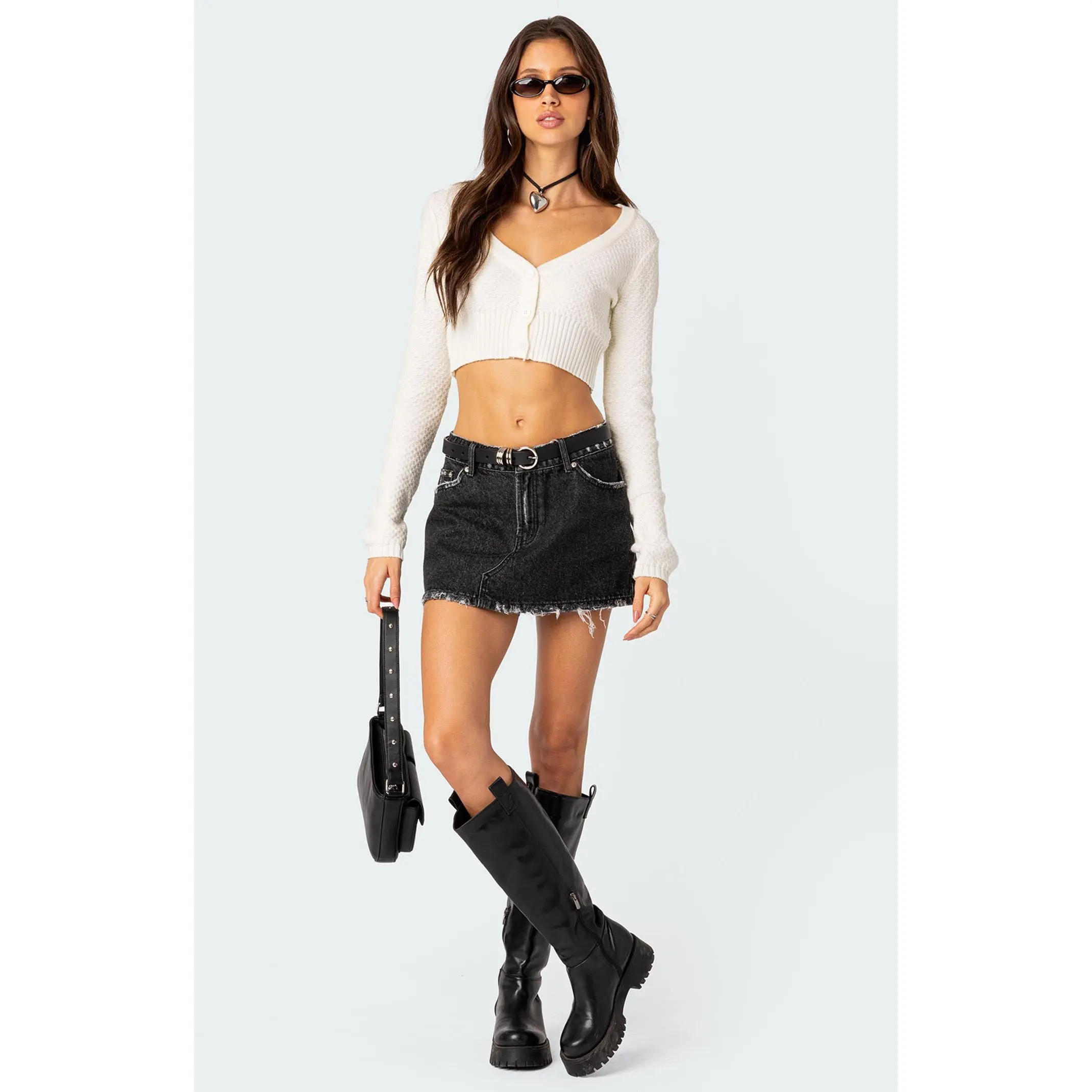 Edikted Women's Scarlett Washed Denim Mini Skirt - Multicolor