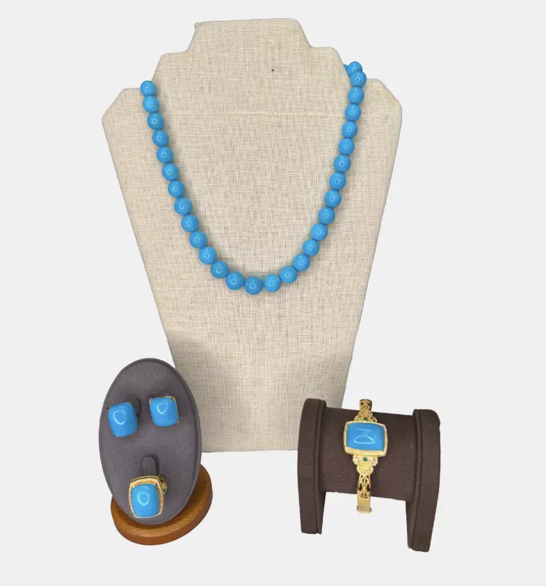 Turquoise Earring stud and Ring jewelry set (No bracelet/Necklace)