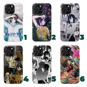 6 Styles Reze Arc Chainsaw Man Phone Case, Reze Denji Power Makima Aki Anime Manga Cover, Compatible with iPhone 11-17 and Galaxy S21-S25